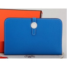 Hermès Dogon Togo Original Leder-Geldbörse Blau