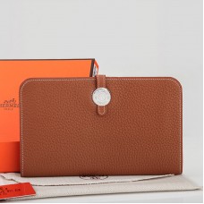 Hermès Dogon Togo Original Leder-Geldbörse, kombiniert, Braun