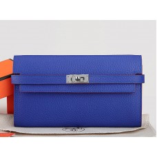 Hermès Dogon Togo Original Leder Kelly Long Geldbörse, Electric Blue