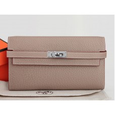 Hermès Dogon Togo Original Leder Kelly Long Geldbörse Grau