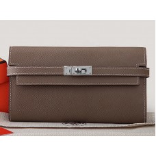 Hermès Kelly Long Portemonnaie aus originalem Epsom-Kalbsleder, Khaki