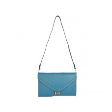 Hermes Pilot Envelope Clutch, blau mit goldfarbenen Beschlägen