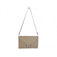 Hermes Pilot Envelope Clutch, Grau mit silberfarbenen Beschlägen