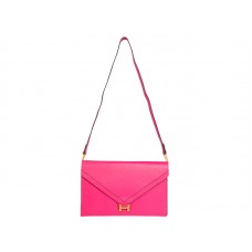 Hermès Pilot Envelope Clutch, Pink mit goldfarbenen Beschlägen