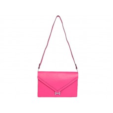 Hermès Pilot Envelope Clutch, Pink mit silberfarbenen Beschlägen
