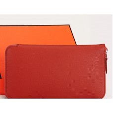 Hermès Reißverschlussgeldbörse Original Epsom Kalbsleder Braun