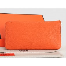Hermès Reißverschlussgeldbörse aus Originalleder, Orange