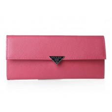 Prada Saffiano Kalbsleder-Bifold-Geldbörse Rosé