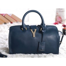 Yves Saint Laurent Cabas Chyc Original Leder-Tote Dunkelblau