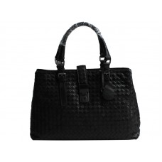 Bottega Veneta Roma Intrecciato Ledertasche Schwarz