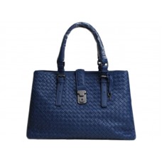 Bottega Veneta Roma Intrecciato Ledertasche Dunkelblau