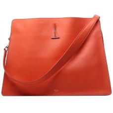 Celine Schultertasche aus Kalbsleder, Orange