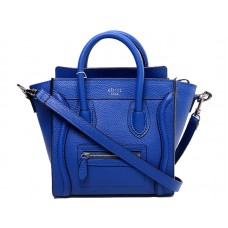 Celine Luggage Mini Tote aus Kalbsleder, blau