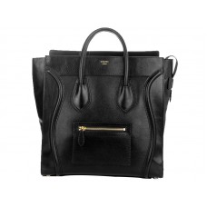 Celine Luggage Medium Tote aus schwarzem Kalbsleder