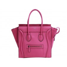 Celine Luggage Medium Tote aus Kalbsleder in fluoreszierendem Pink
