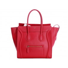 Celine Luggage Medium Tote aus rotem Kalbsleder