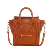 Celine Luggage Mini Tote aus Kalbsleder, Orange