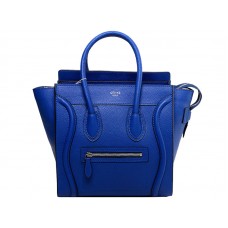 Celine Luggage Small Tote aus blauem Kalbsleder