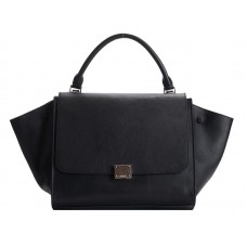 Celine Trapeze Schultertasche aus schwarzem Kalbsleder