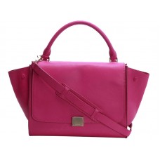 Celine Trapeze Schultertasche aus Kalbsleder, Pink