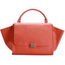 Celine Trapeze Schultertasche aus Kalbsleder, Orange