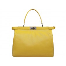 Fendi Peekaboo Tasche aus gelbem Kalbsleder