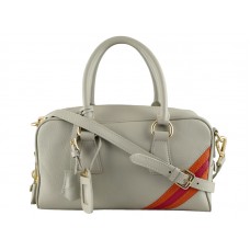 Prada Nappa Leder Henkeltasche Grau