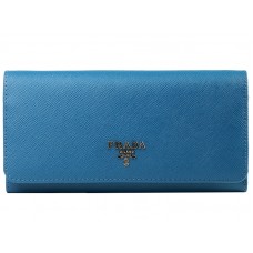 Prada Saffiano Ledergeldbörse Blau