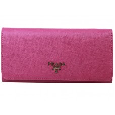 Prada Saffiano Ledergeldbörse in Pink