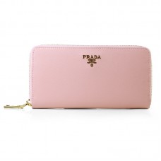 Prada Saffiano Zippy Geldbörse Rosa