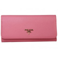 Prada Saffiano Ledergeldbörse Dunkelrosa