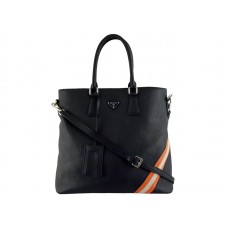 Prada Shopper aus Nappaleder, Schwarz
