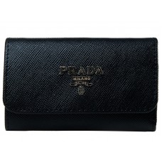 Prada Saffiano 6-Schlüsselanhänger Schwarz