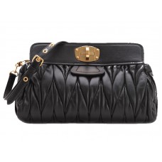 Miu Miu Matelassé Oversized Convertible Clutch Schwarz