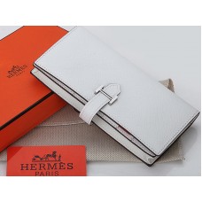 Hermès Epsom Original Kalbsleder Bearn Japonaise Zweifach-Geldbörse Weiß