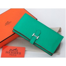 Hermes Dogon Togo Original Kalbsleder Bearn Japonaise Bi-Fold Geldbörse Grün