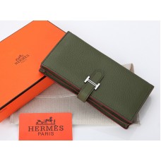 Hermès Dogon Togo Original Kalbsleder Bearn Japonaise Zweifach-Geldbörse Oliv