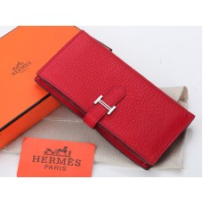 Hermes Dogon Togo Original Kalbsleder Bearn Japonaise Zweifach-Geldbörse Rot
