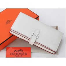 Hermès Dogon Togo Original Kalbsleder Bearn Japonaise Zweifach-Geldbörse Weiß