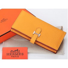 Hermes Dogon Togo Original Kalbsleder Bearn Japonaise Bi-Fold Wallet Gelb