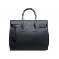 Yves Saint Laurent Sac Du Jour Tote aus original schwarzem Leder