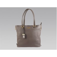 Prada Saffiano Lux Medium Tote aus Nappaleder, Grau