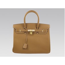 Hermès Birkin 35 cm Togo Clemence Gold mit goldener Hardware