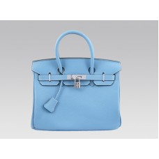 Hermès Birkin 30 cm Togo Clemence Blue Jean