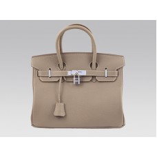 Hermès Birkin 30 cm Togo Clemence Gris Clair