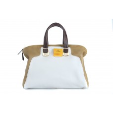 Frühjahr/Sommer 2012 Fendi Colorblock Chameleon Convertible Tote Beige/Weiß/Braun