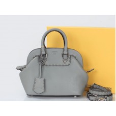 Fendi Original Leder Mini Selleria Adele Satchel Grau