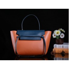 Celine Mini Gürteltasche aus glattem Kalbsleder, Kamel und Blau