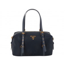 Prada Tessuto Bauletto Satchel Umhängetasche Dunkelblau