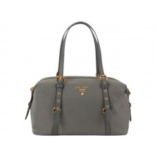 Prada Tessuto Bauletto Satchel Umhängetasche Grau